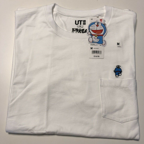 SHIRT GRAPHIC TEE WHITE FLOWER DORAEMON x TAKASHI MURAKAMI x UNIQLO SZ XL